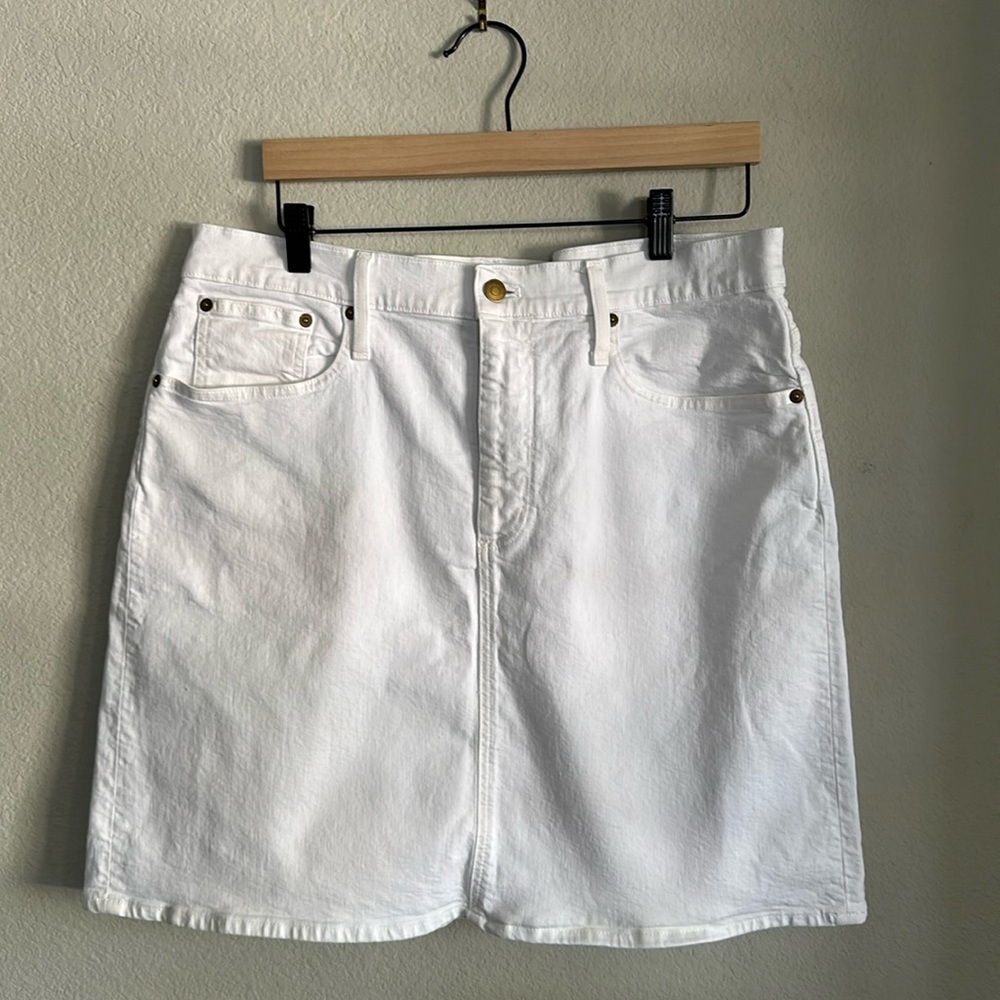 J.crew white denim skirt